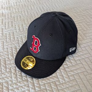 New Era Black Cap with Red Logo